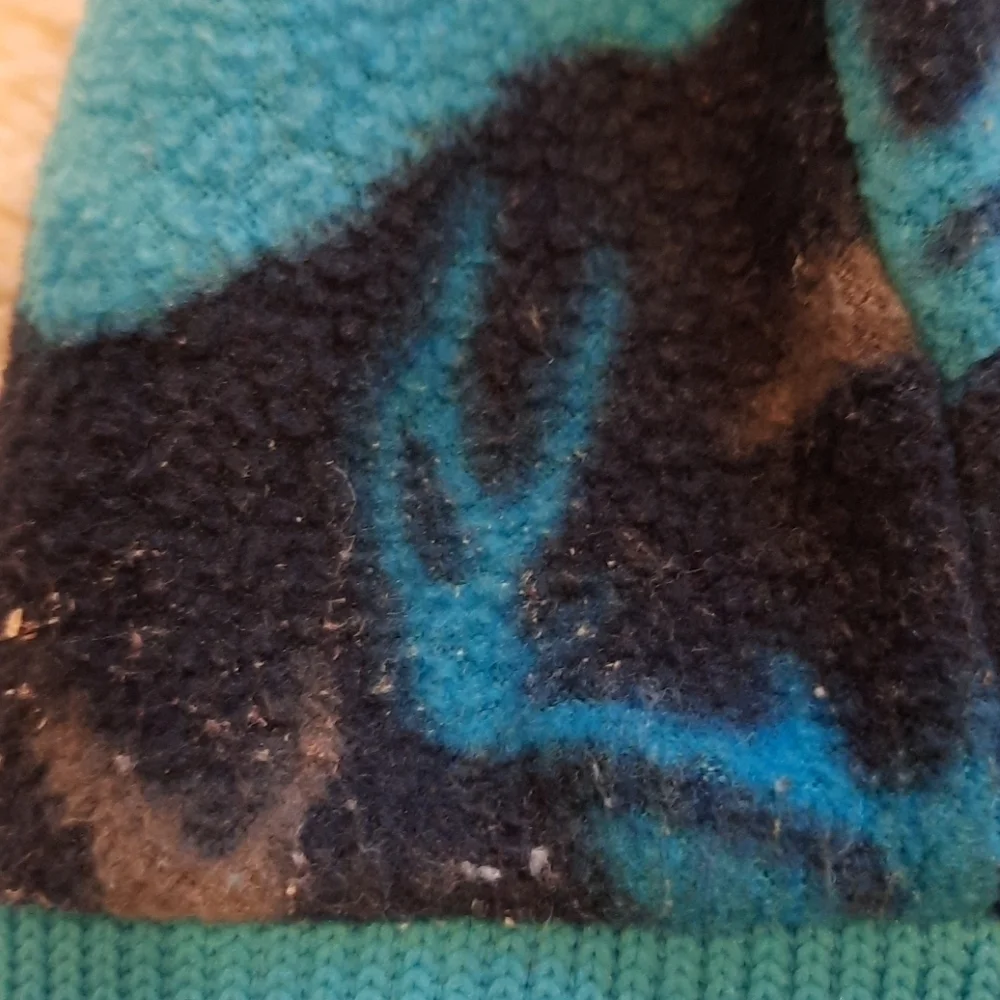 Columbia 2t blue camo print fleece mittens